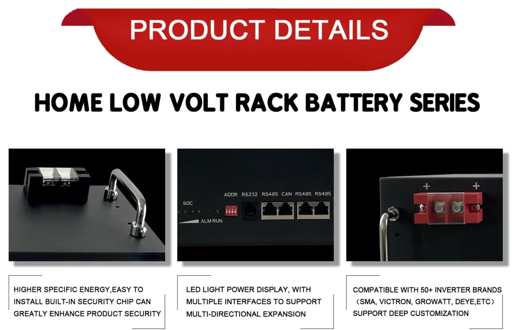 Deep Cycle 5kwh 100ah Lithium Iron Batteries Bess Batteries 48V 51.2V Solar PV Storage Batteries for off Grid Power System