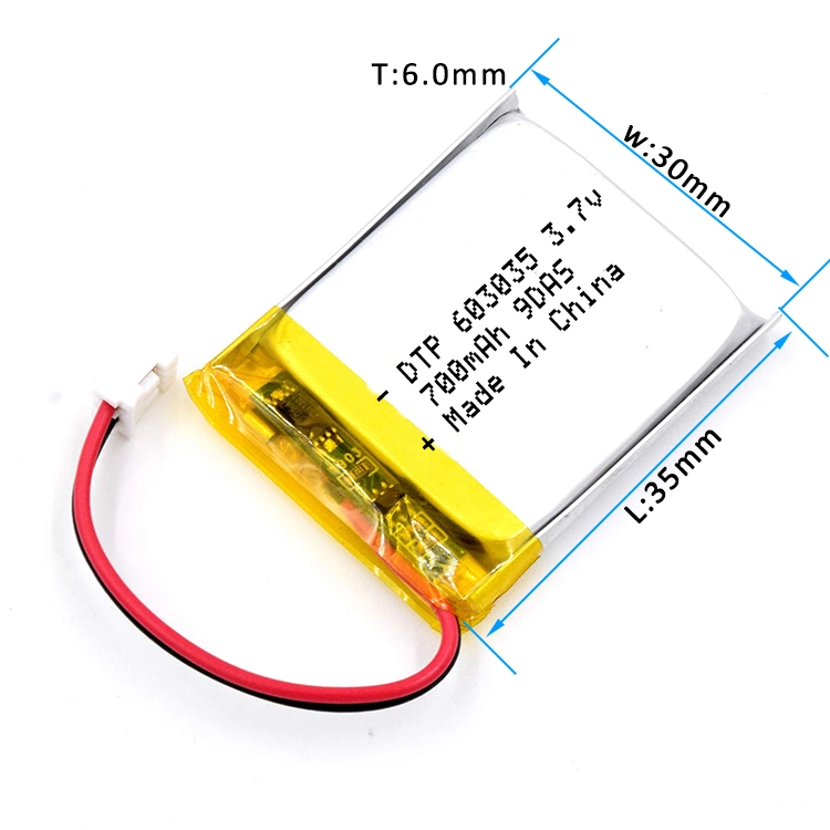 Data Power 603035 CE RoHS Kc Rechargeable Li-ion Battery 700mAh 600mAh Lithium Ion Batteries Other Batteries 3.7V