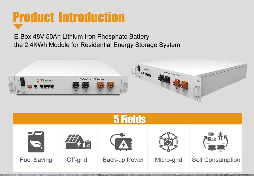 Pytes-4850 2.4kwh Bess Solar Rechargeable Battery Solar Renewable Energy System LFP Lithium Ion Battery with BMS